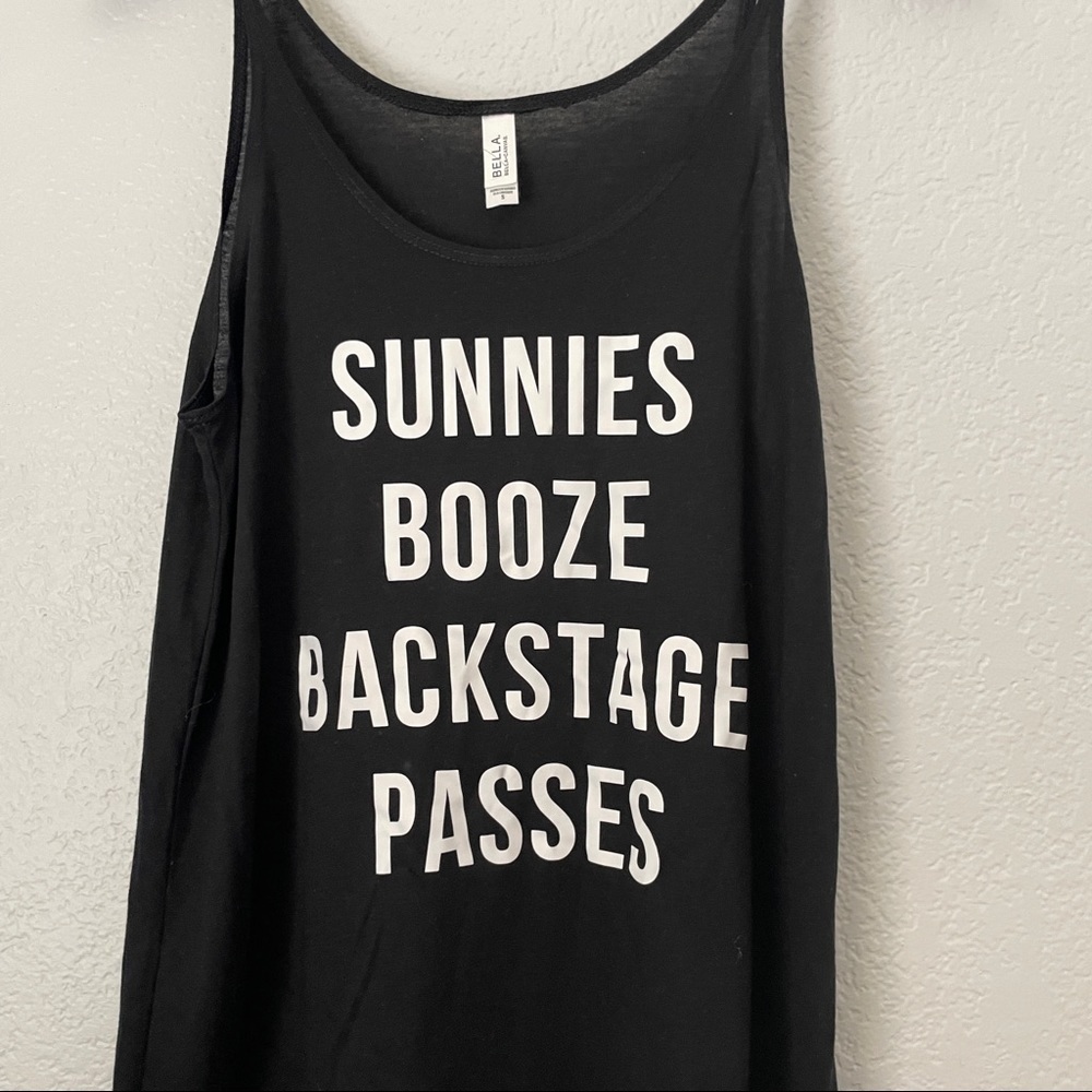 Sunnies Booze Backstage Passes Racerback Tank Small - Picture 2 of 5